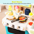 Kids Play Kitchen with Circulating Tap and 95 Accessories – Blue