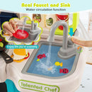 Kids Play Kitchen with Circulating Tap and 95 Accessories – Blue
