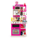 Kids Play Kitchen with Circulating Tap and 95 Accessories – Pink