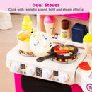 Kids Play Kitchen with Circulating Tap and 95 Accessories – Pink
