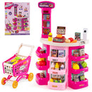 Pretend Supermarket with Shopping Cart and Play Food – Pink