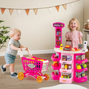 Pretend Supermarket with Shopping Cart and Play Food – Pink