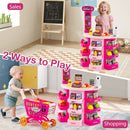 Pretend Supermarket with Shopping Cart and Play Food – Pink
