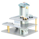 Wooden Toy Parking Garage with Lift and Helipad – Grey
