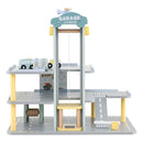 Wooden Toy Parking Garage with Lift and Helipad – Grey