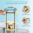 Wooden Toy Parking Garage with Lift and Helipad – Grey