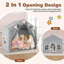 Two-Door Kids Play Tent with Padded Mat and Star Lights – TP10254GR