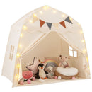 Large Dome Play Tent with Lights and Pennants – Beige