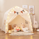 Large Dome Play Tent with Lights and Pennants – Beige