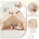 Large Dome Play Tent with Lights and Pennants – Beige