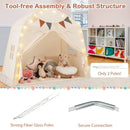 Large Dome Play Tent with Lights and Pennants – Beige