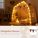 Large Dome Play Tent with Lights and Pennants – Beige