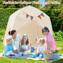 Large Dome Play Tent with Lights and Pennants – Beige