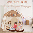 Large Dome Play Tent with Lights and Pennants – Coffee
