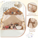 Large Dome Play Tent with Lights and Pennants – Coffee