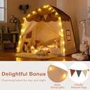 Large Dome Play Tent with Lights and Pennants – Coffee