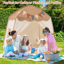 Large Dome Play Tent with Lights and Pennants – Coffee