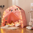 Large Dome Play Tent with Lights and Pennants – Pink