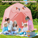 Large Dome Play Tent with Lights and Pennants – Pink
