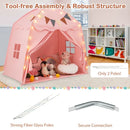 Large Dome Play Tent with Lights and Pennants – Pink