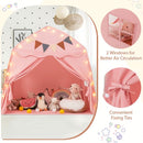Large Dome Play Tent with Lights and Pennants – Pink