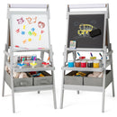 3-in-1 Kids Art Easel with Storage Bins – Grey