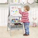 3-in-1 Kids Art Easel with Storage Bins – Grey