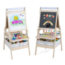 3-in-1 Kids Art Easel with Storage Bins – Natural