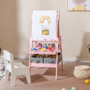 3-in-1 Kids Art Easel with Storage Bins – Pink