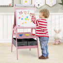 3-in-1 Kids Art Easel with Storage Bins – Pink