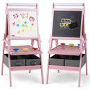 3-in-1 Kids Art Easel with Storage Bins – Pink