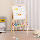 Height-Adjustable Wooden Art Easel with Two Trays – Natural