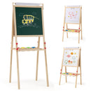 Height-Adjustable Wooden Art Easel with Two Trays – Natural