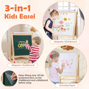 Height-Adjustable Wooden Art Easel with Two Trays – Natural