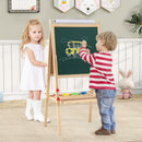 Height-Adjustable Wooden Art Easel with Two Trays – Natural