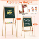 Height-Adjustable Wooden Art Easel with Two Trays – Natural