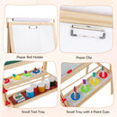 Height-Adjustable Wooden Art Easel with Two Trays – Natural