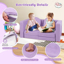 Modular kids play couch in purple with removable covers, featuring high-resilient foam for safe and comfortable play.