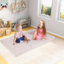 Modular kids play couch in pink, featuring 9 pieces for versatile configurations, perfect for playtime and relaxation.