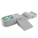 5-Piece Soft Play Set with Ball Pit and Washable Covers – Grey