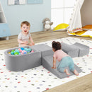 5-Piece Soft Play Set with Ball Pit and Washable Covers – Grey