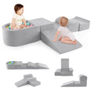 5-Piece Soft Play Set with Ball Pit and Washable Covers – Grey