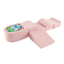 5-Piece Soft Play Set with Ball Pit and Washable Covers – Pink