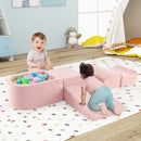5-Piece Soft Play Set with Ball Pit and Washable Covers – Pink