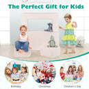 Modular kids sofa couch in beige, designed for creative play, transforms into various fun setups for children.
