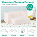 Modular kids sofa couch in beige, made of high-density foam, perfect for creative play and versatile activities.