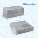Modular kids sofa couch in grey, measuring 100 cm x 52 cm x 21 cm, perfect for creative play and napping.