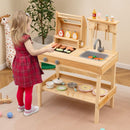 Wooden Play BBQ Grill with Sink and Food Accessories – Natural