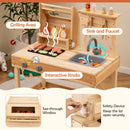 Wooden Play BBQ Grill with Sink and Food Accessories – Natural