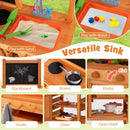 Outdoor Mud Kitchen with Adjustable Canopy and Planting Cups – Natural